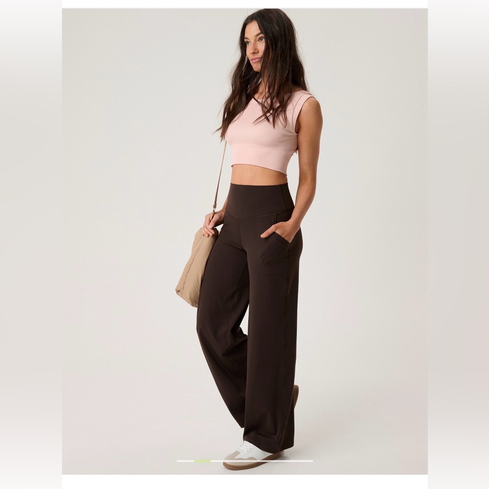 OFFLINE by aerie real me XTRA high waisted trouser in deep earth